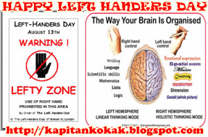 DATELINE August 13: Happy Left Handed Day!