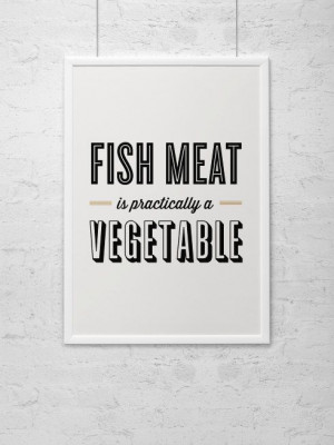 Print, Quote Print, Ron Swanson, Fish Meat, Funny Quote, Black White ...