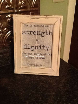 Book Page Quote or Verse in Distressed Ivory Frame- Sign proverbs 31 ...