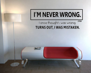 Never-Wrong-Funny-Art-Vinyl-wall-sticker-decal-decor-quote ...