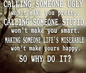 Calling someone ugly won't make you pretty.