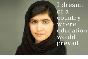 Malala Yousafzai fights for educating all girls...