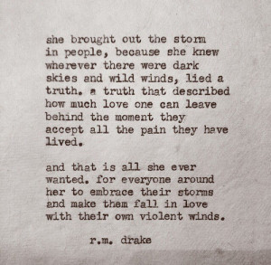 ... tags for this image include: love, storm, quote, quotes and r.m. drake