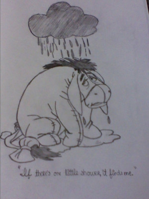 Sad Eeyore Rain Request Print