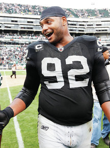 Oakland Raiders defensive tackle Richard Seymour (92) after game ...