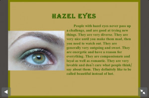 People with hazel eyes like me