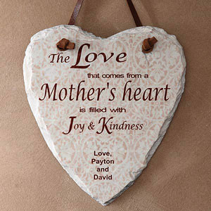 Personalized Slate Wall Plaque - A Mother's Heart Design - 5350