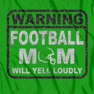 WARNING FOOTBALL MOM GLITTER BLING T-SHIRT funny sports t-shirts