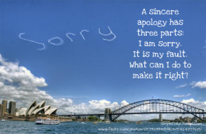 Sincere Apology Has Three Parts