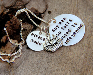 Necklace, Captain Necklace, Mermaid Charm, pirate Code Quote, Pirate ...