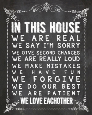 You are here: Home › Quotes › In This House Chalkboard Home Decor ...