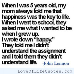 John Lennon quote on true happiness