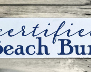beach bum decor art wood beach sign certified beach bum beach vintage ...