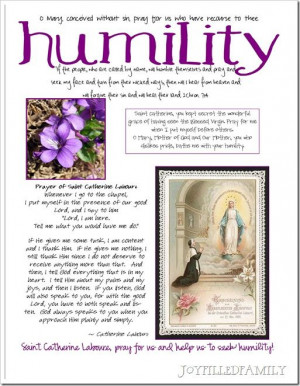 St. Catherine Laboure Humility Info Page