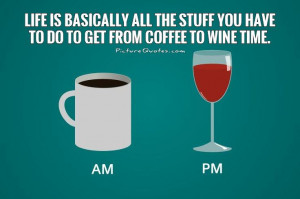 ... stuff you have to do to get from coffee to wine time Picture Quote #1