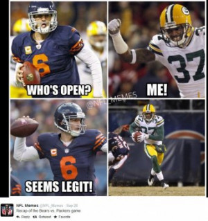 ... Green Bay Packers @ Chicago Bears, Score: 38-17 Photo by @NFL_Memes