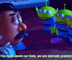 Toy Story 2 (1999) Quote (About gif, hero, life, lives, save)