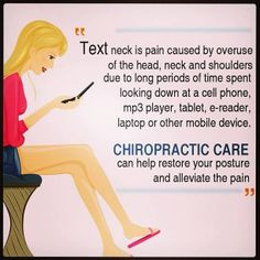 Neck pain is caused due to looking down at cell phones, tablet, laptop ...