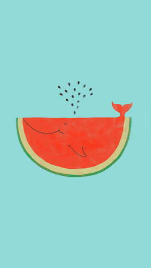 Watermelon whale wallpaper