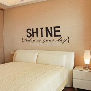 ... SHINE Quotes Painting Wall Art Bedroom Decor Wall Stickers ZY8250