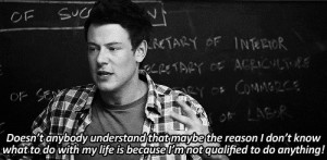 cory monteith # glee # b w # b w gif # gif # gifs # quote # quotes