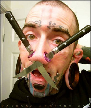 bme, body modification, knife, nose piercings, pauly unstoppable ...