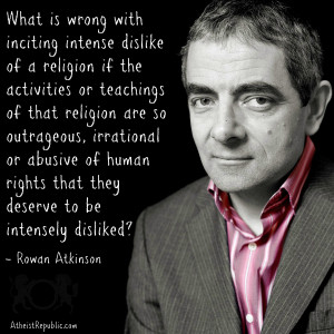 Rowan Atkinson: What’s wrong with inciting dislike of a religion?