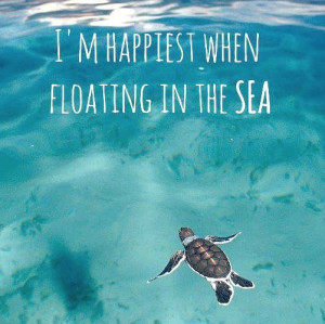 Beach quote I'm Happiest when floating in the sea - Beach Love