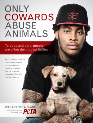 Waka Flocka Flame Defends Dogs in Latest PETA Ad [Photo & Video]