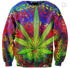 Sweater: weed, crewneck, sweatshirt, clothes, bright, rasta ...