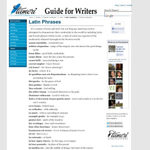 Guide for Writers: Latin Phrases