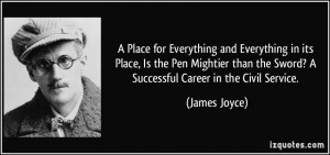 ... the Sword? A Successful Career in the Civil Service. - James Joyce