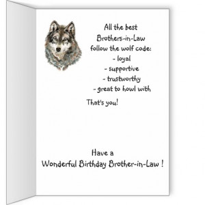 Happy Birthday Brother-in-Law Humor Wolf, Wolves Greeting Card