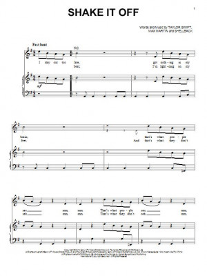 taylor swift shake it off partition piano voix guitare mélodie