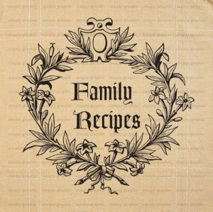 Family Recipe Book, Ornate Frame, Family Sign, Recipe Scrapbook b060