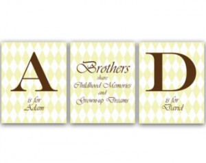 Kids Name Art, Brothers Wall Art, Brothers Quote, Personalized Kids ...