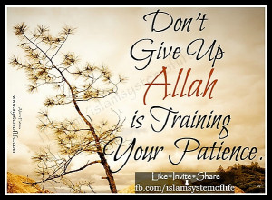 Allah is training your patience!!