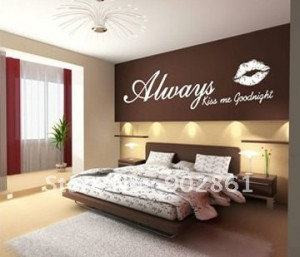 ... goodnight+ lip vinyl mural wall sticker decals Quote Saying 31x110cm
