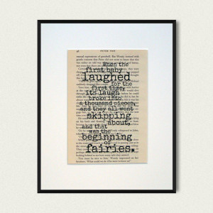 Peter Pan - Book Quote Print - Baby Shower Gift - New Baby Gift ...