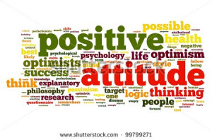 Positive attitude concept in word tag cloud on white background