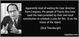 waiting for clear direction from Congress, the people of Puerto Rico ...