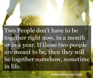Two People Don’t Have To Be Together Right Now
