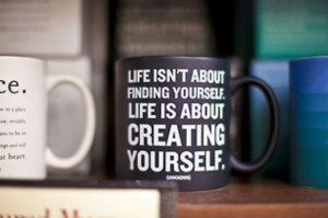 ... coffee cups and put my own quotes on em! Wake up to coffee and an