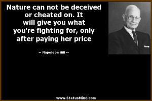 only after paying her price - Napoleon Hill Quotes - StatusMind.com ...