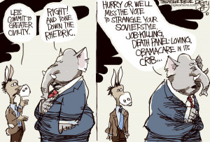 Political Cartoon is by Pat Bagley in the Salt Lake Tribune.