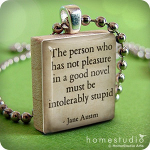 Jane Austen Novel : pendant jewelry from a Scrabble tile. Necklace ...