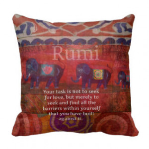 Rumi inspirational quote on life and love throw pillow