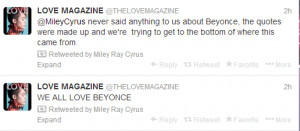 ... Beyonce and the quotes were completely fabricated. They took to