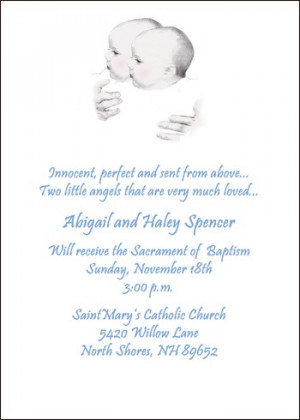 Sweet Baby Twins Religious Baptism Invitations areBecoming Very ...