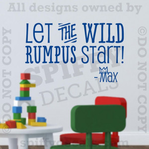 Wild Rumpus Start Where The Wild Things Are Quote Vinyl Wall Decor ...